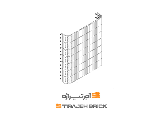 طرح آجر چینی قلمدانی عمودی قوس دوطرفه کوچک
