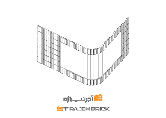 طرح آجر چینی قلمدانی عمودی قوس کوچک پنجره دار