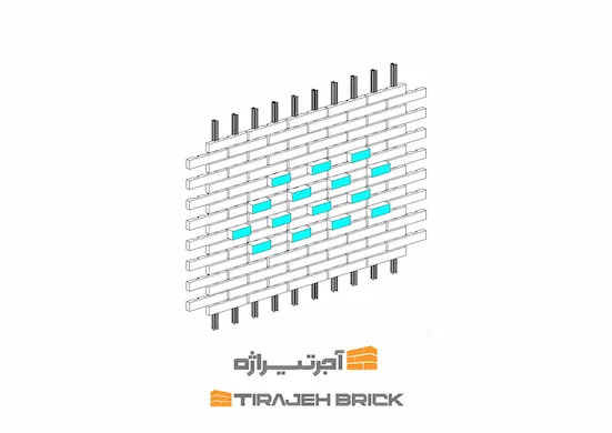 طرح آجر چینی نگینی هرزه ملات